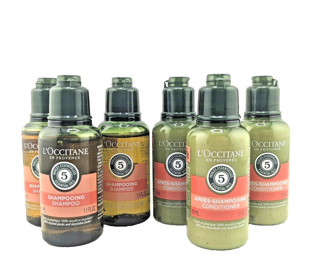 3x L’Occitane 5 Essential Oils Intensive Repair Shampoo Conditioner Travel Sets
